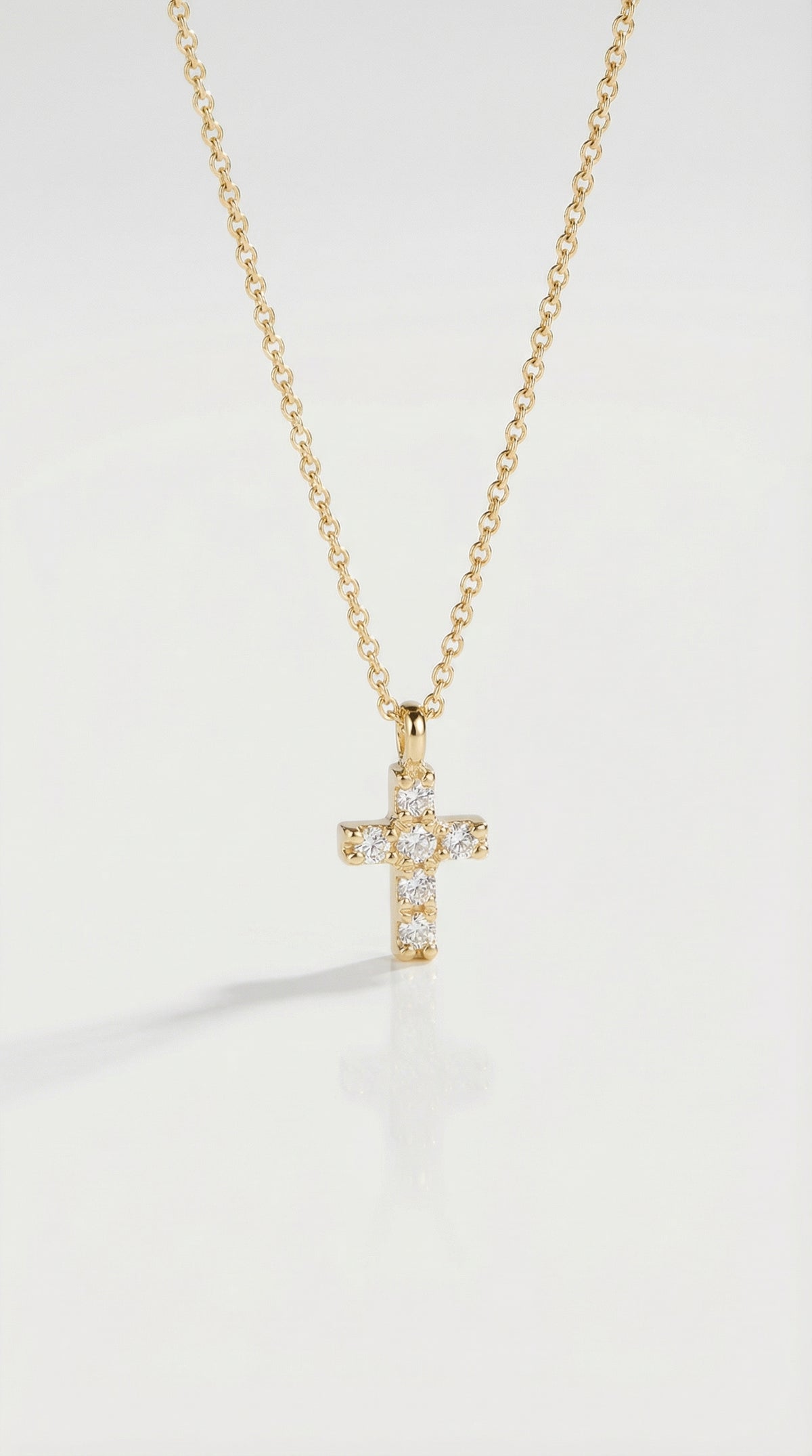 Thea - Mini Yellow Gold Diamonds Cross — Levendi Jewellers