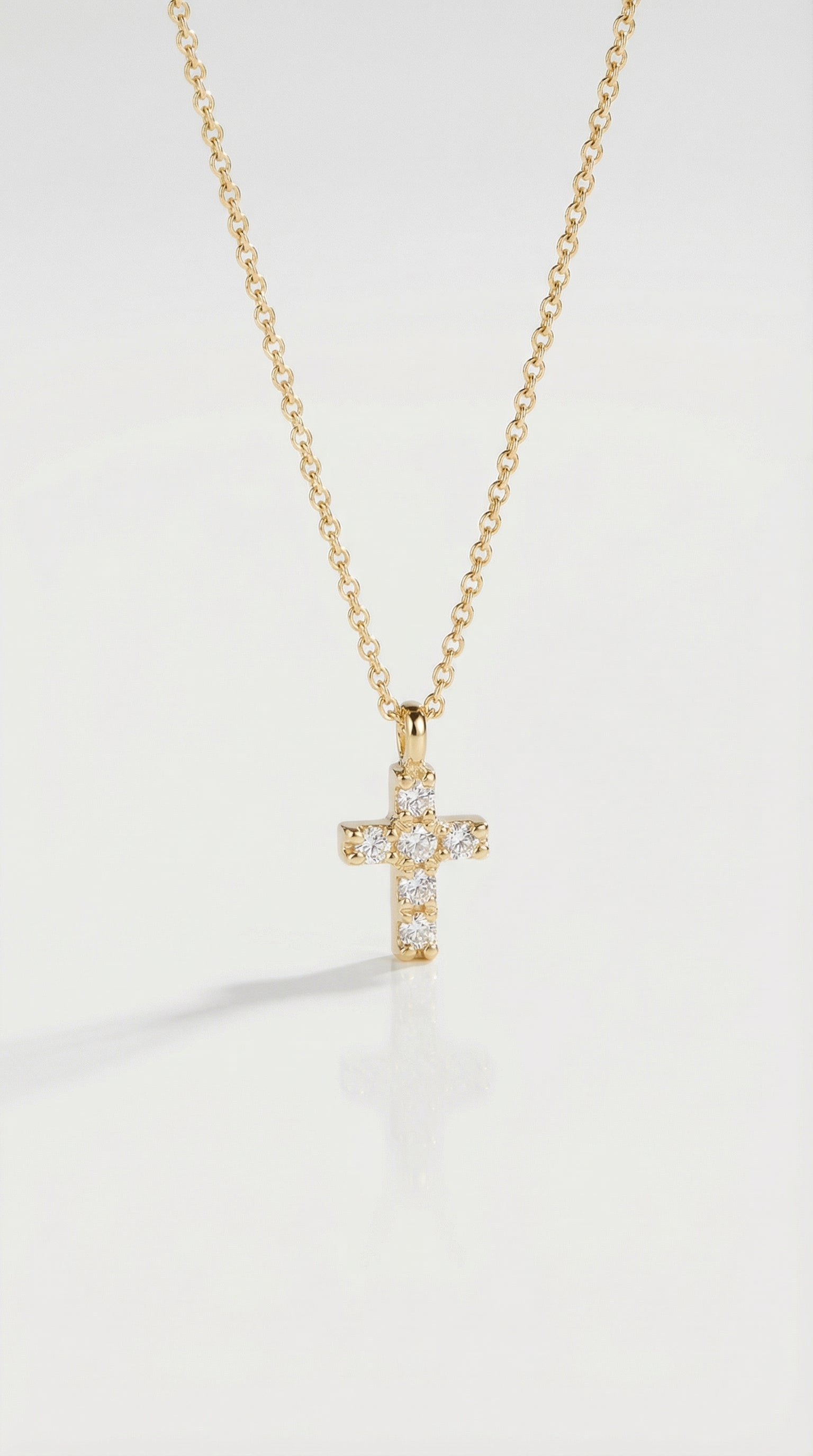 Thea - Mini Yellow Gold Diamonds Cross