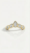 Wedding Band - 5 Pear Diamonds Bezel Set