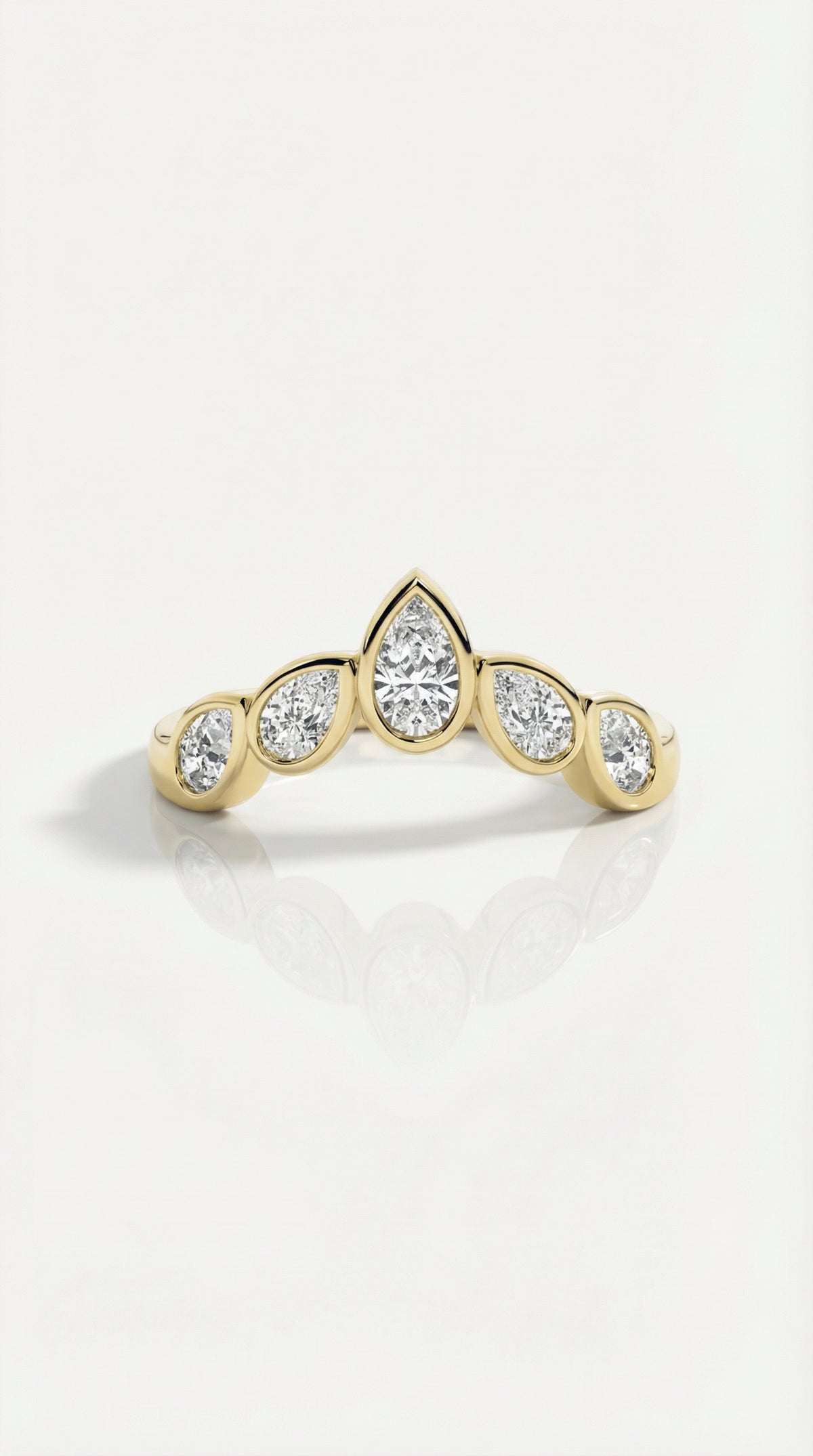 Wedding Band - 5 Pear Diamonds Bezel Set — Levendi Jewellers