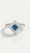 Art Deco Prism Blue Sapphire Ring