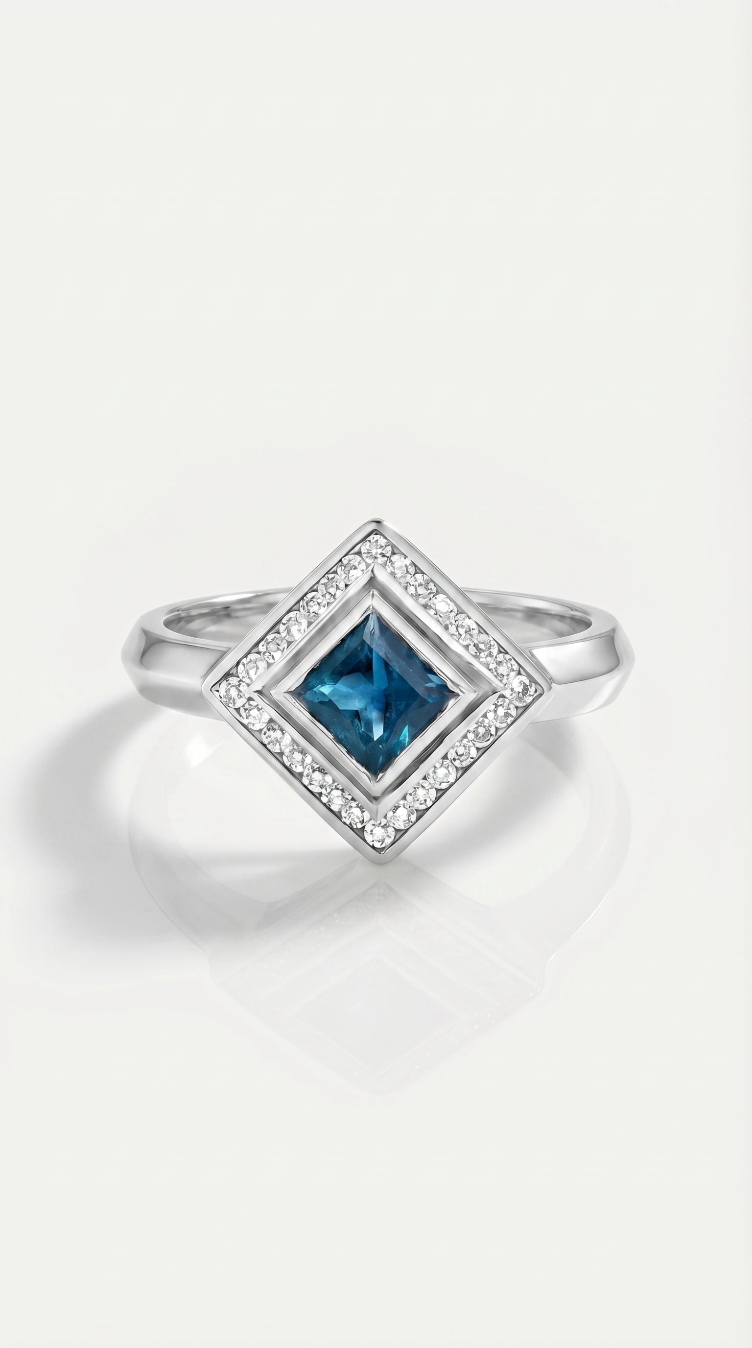 Art Deco Prism Blue Sapphire Ring