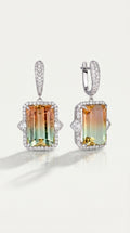 WATERMELON TOURMALINE & DIAMOND DROP EARRINGS