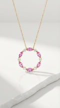Rose Gold Pink Sapphire Necklace