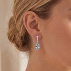 Aquamarine Drop Earrings, view 2 — Levendi Jewellers