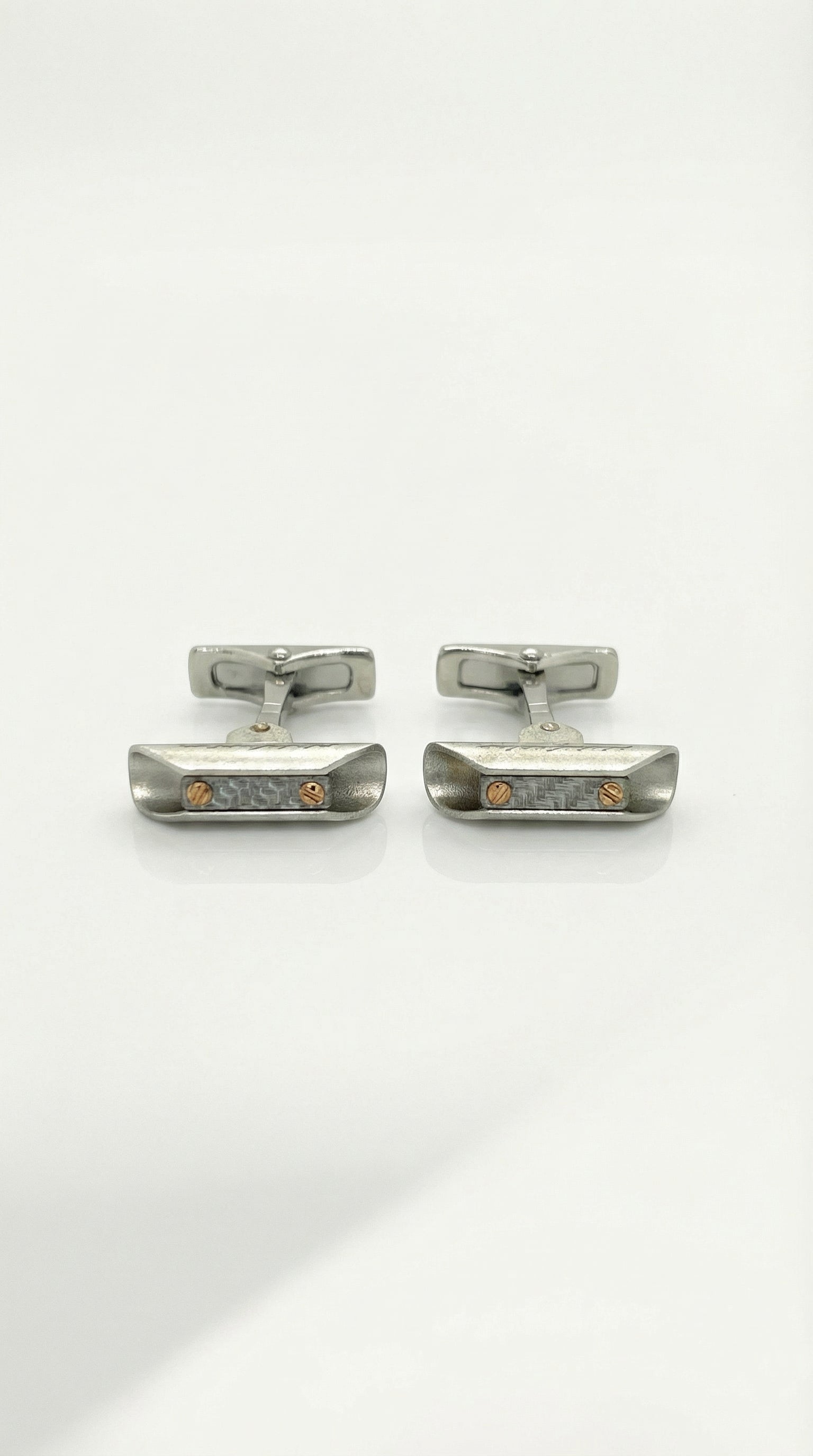 Slim Steel & Gold Cufflinks