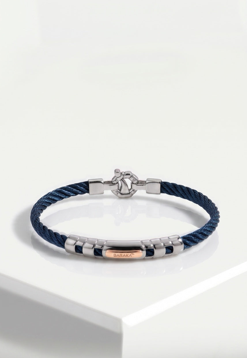 Baraka 316L Wide Rope Blue PVD Bracelet