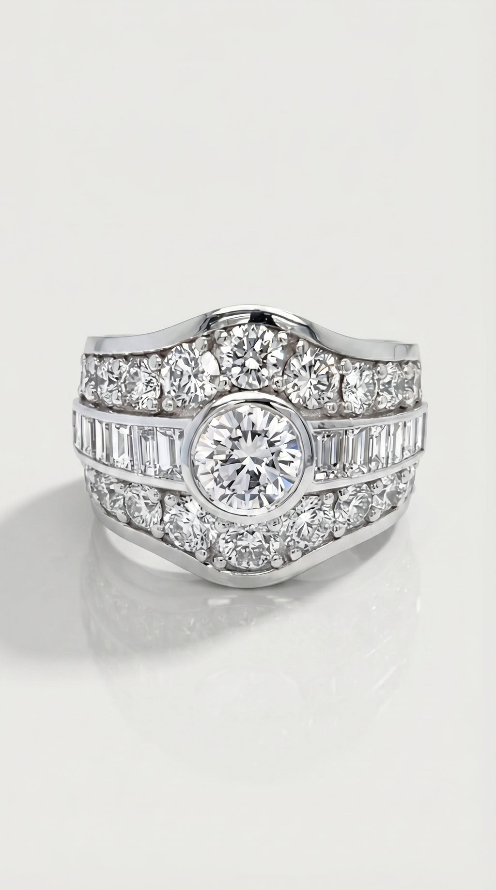 The Sovereign 3 Row Diamond Ring — Levendi Jewellers