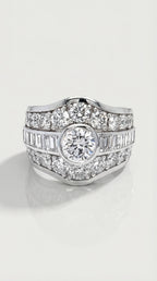 The Sovereign 3 Row Diamond Ring — Levendi Jewellers