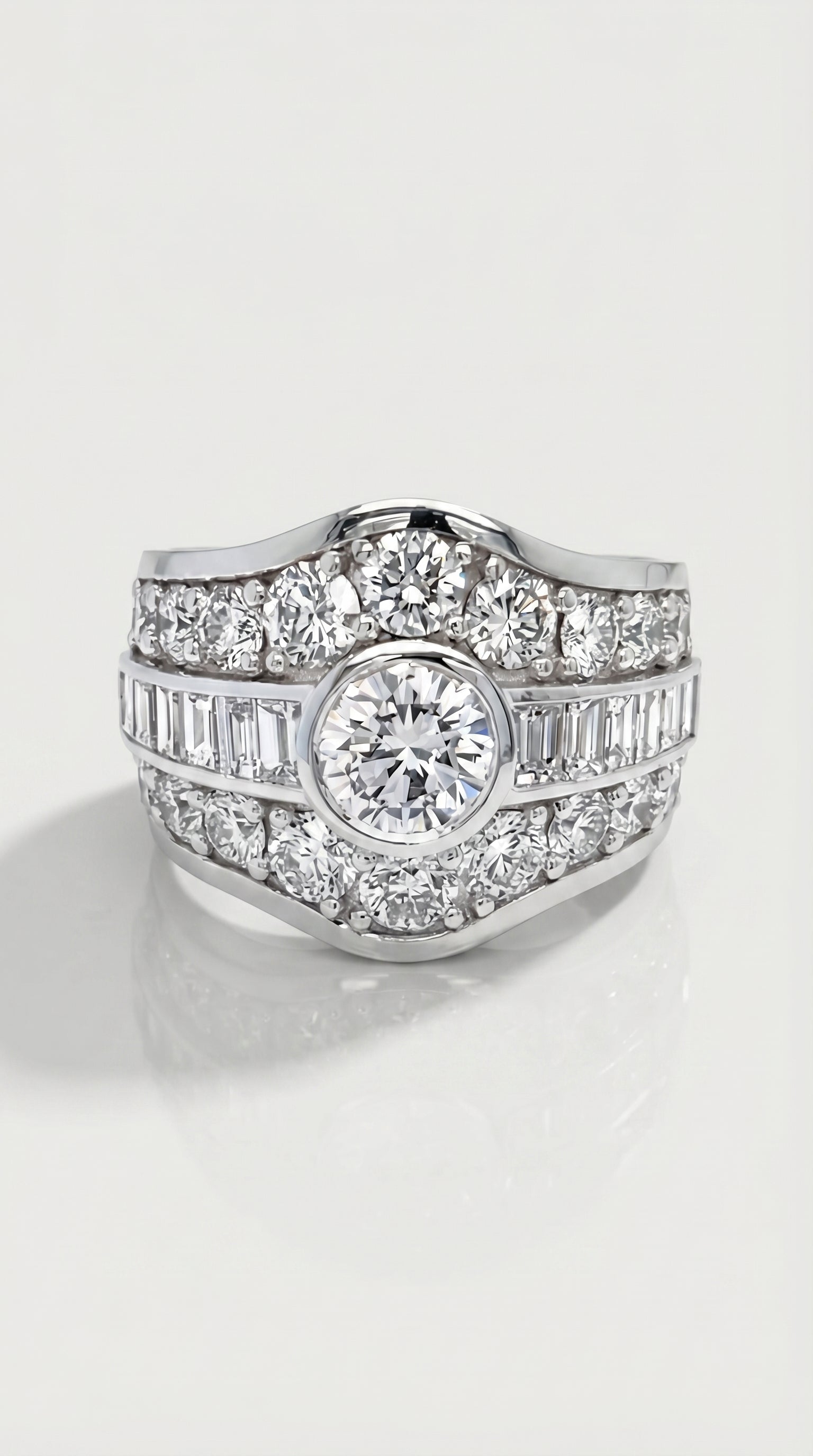 The Sovereign 3 Row Diamond Ring