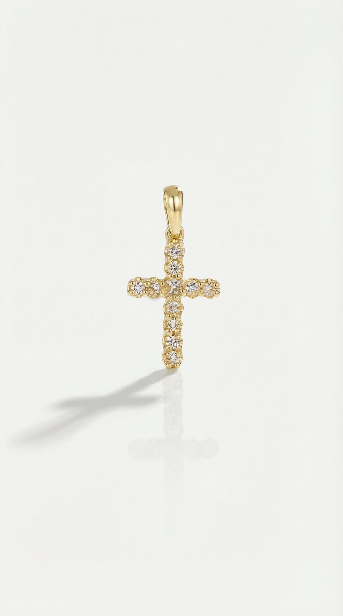 Thea - Petite Yellow Gold Diamonds Cross — Levendi Jewellers