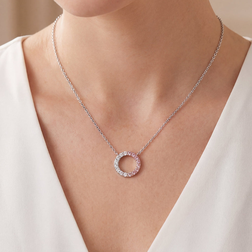 Argyle Essence - Pink Diamonds Circle Pendant, view 2 — Levendi Jewellers