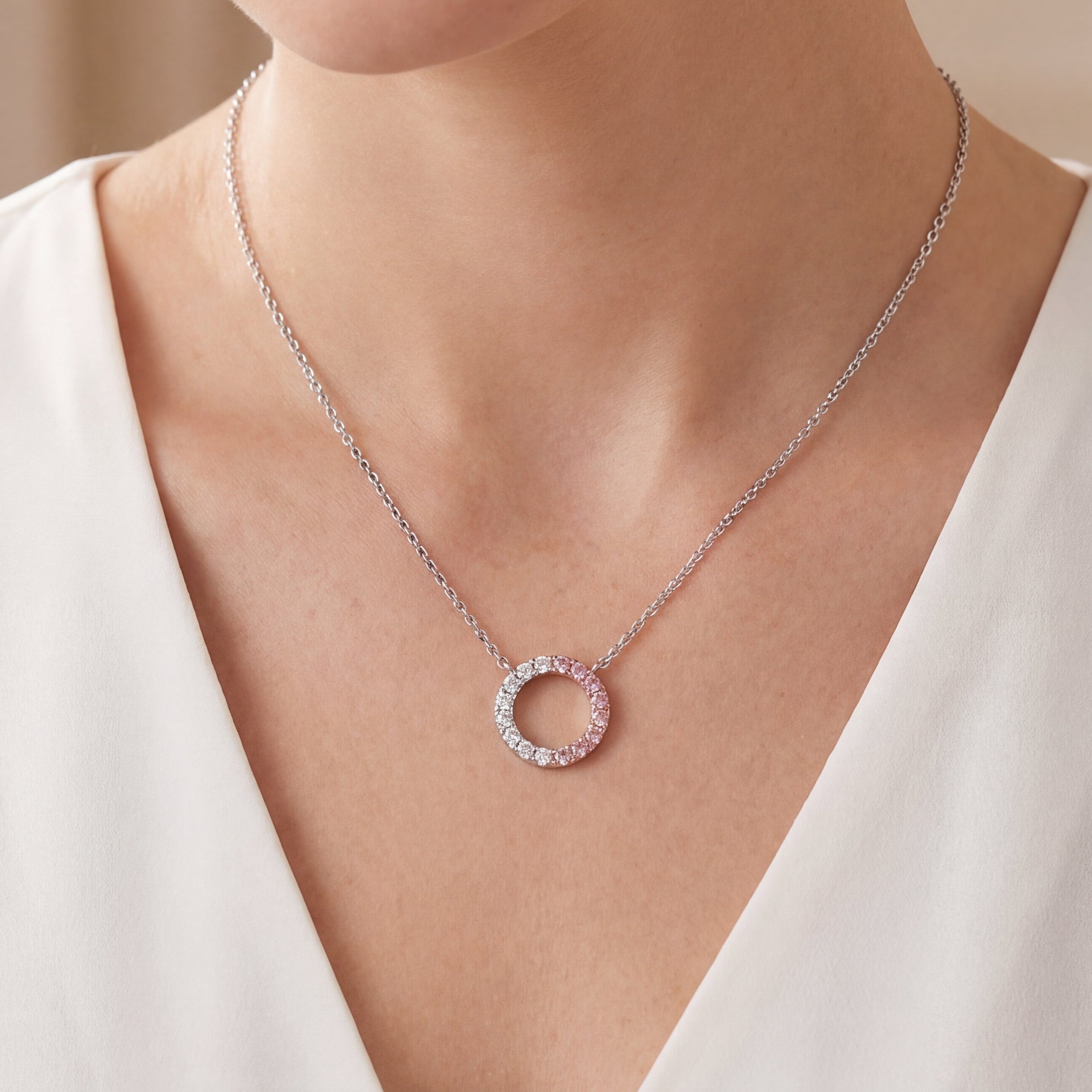 Argyle Essence - Pink Diamonds Circle Pendant