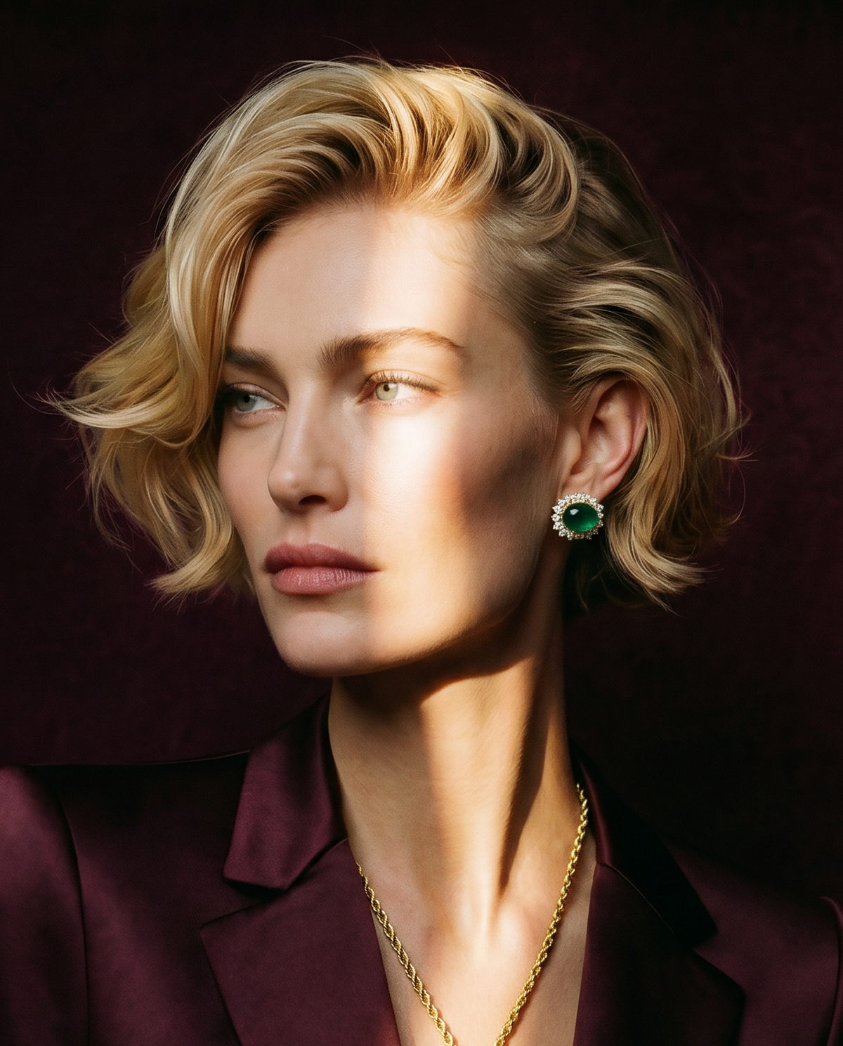 Les Jardins Emerald Earrings, view 2 — Levendi Jewellers
