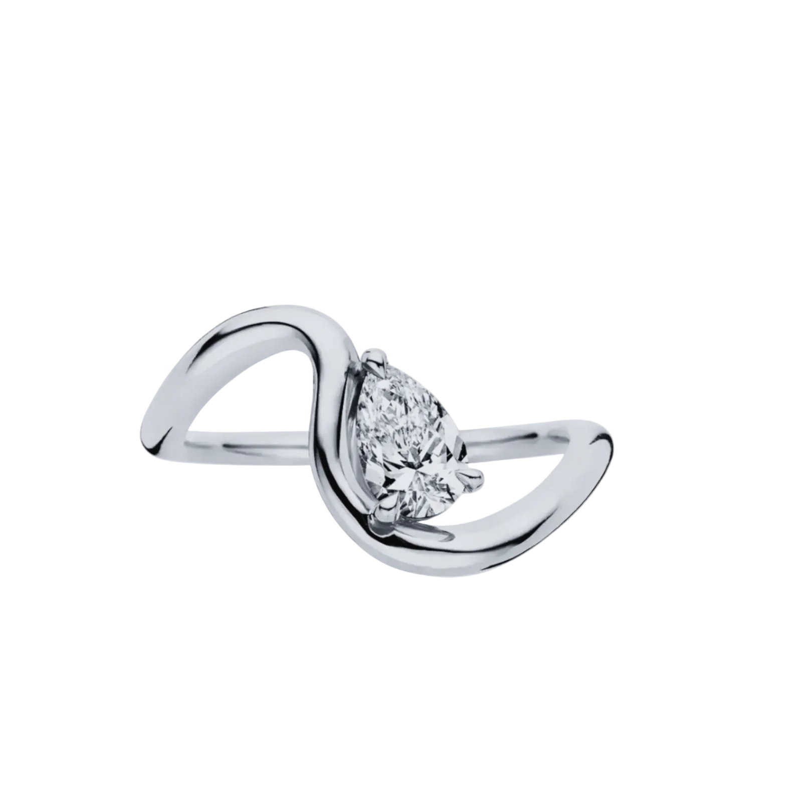 Levendi Wave of Love - Pear Cut  Engagement Ring
