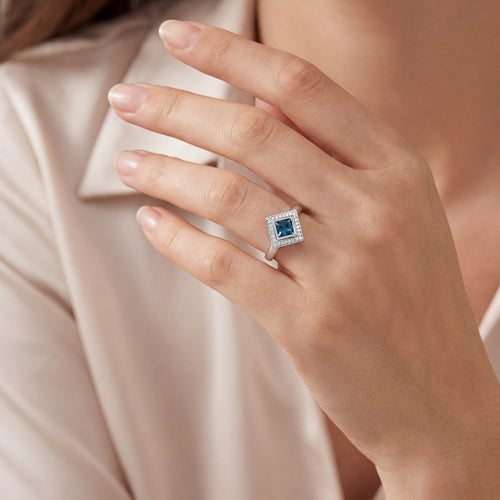 Art Deco Prism Blue Sapphire Ring