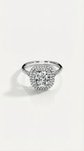Levendi Classic - Square Cushion Double Halo Engagement Ring