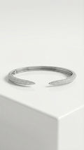 Tapered Diamond Pave Open Bangle