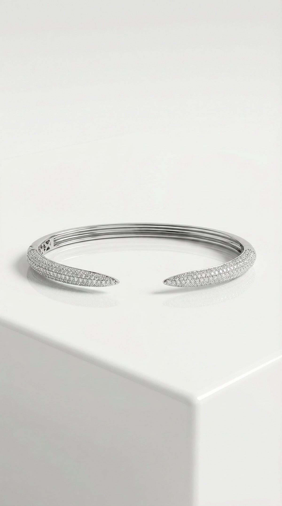 Tapered Diamond Pave Open Bangle — Levendi Jewellers