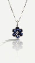 Levendi Essentials - Pear Cut Sapphires Emeralds & Diamonds Pendant