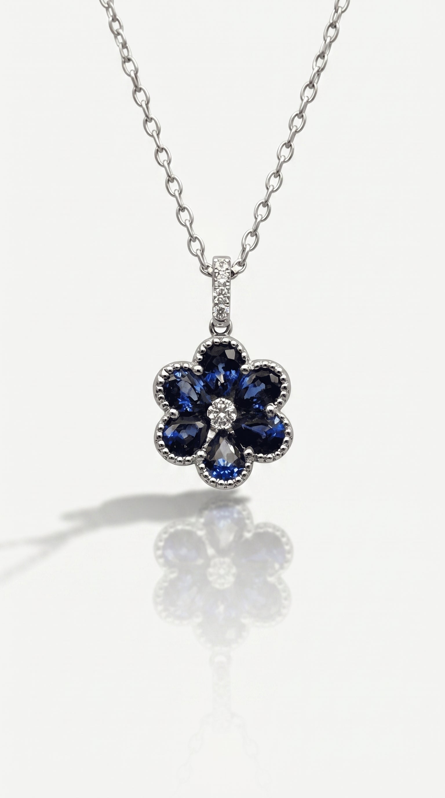 Levendi Essentials - Pear Cut Sapphires Emeralds & Diamonds Pendant