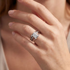 The Ellipse Cushion Cut Diamond Ring, view 2 — Levendi Jewellers