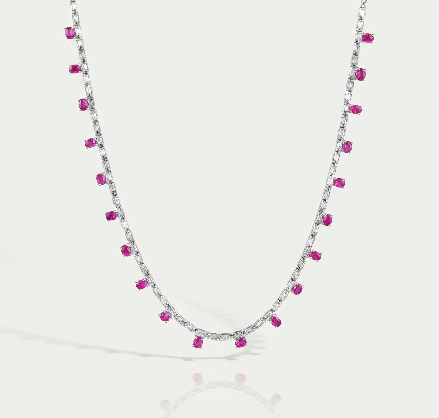 Candy Rubies & Diamond Tennis Necklace