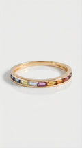 Rainbow - Channel Multi Gemstone Baguette Ring