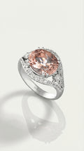 Pink Morganite and Diamond Ring
