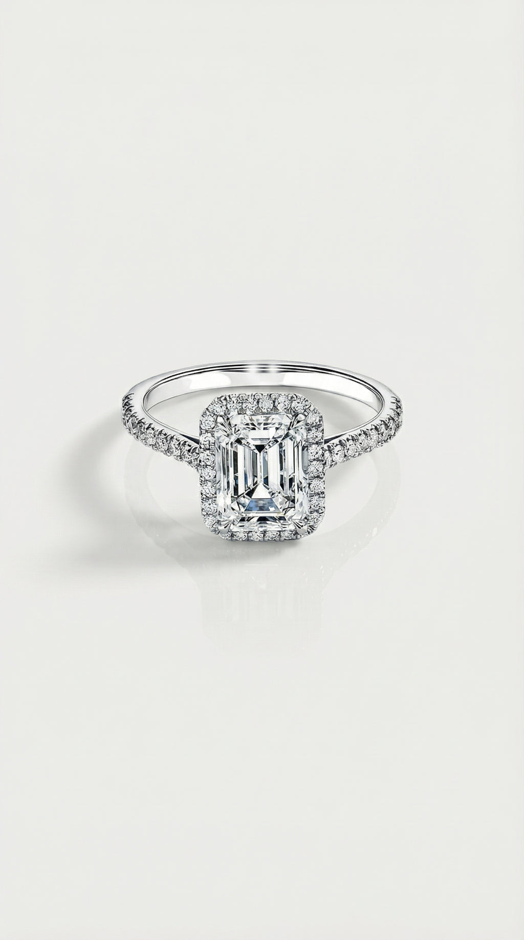 Levendi Classic - Emerald Cut Halo Engagement Ring — Levendi Jewellers