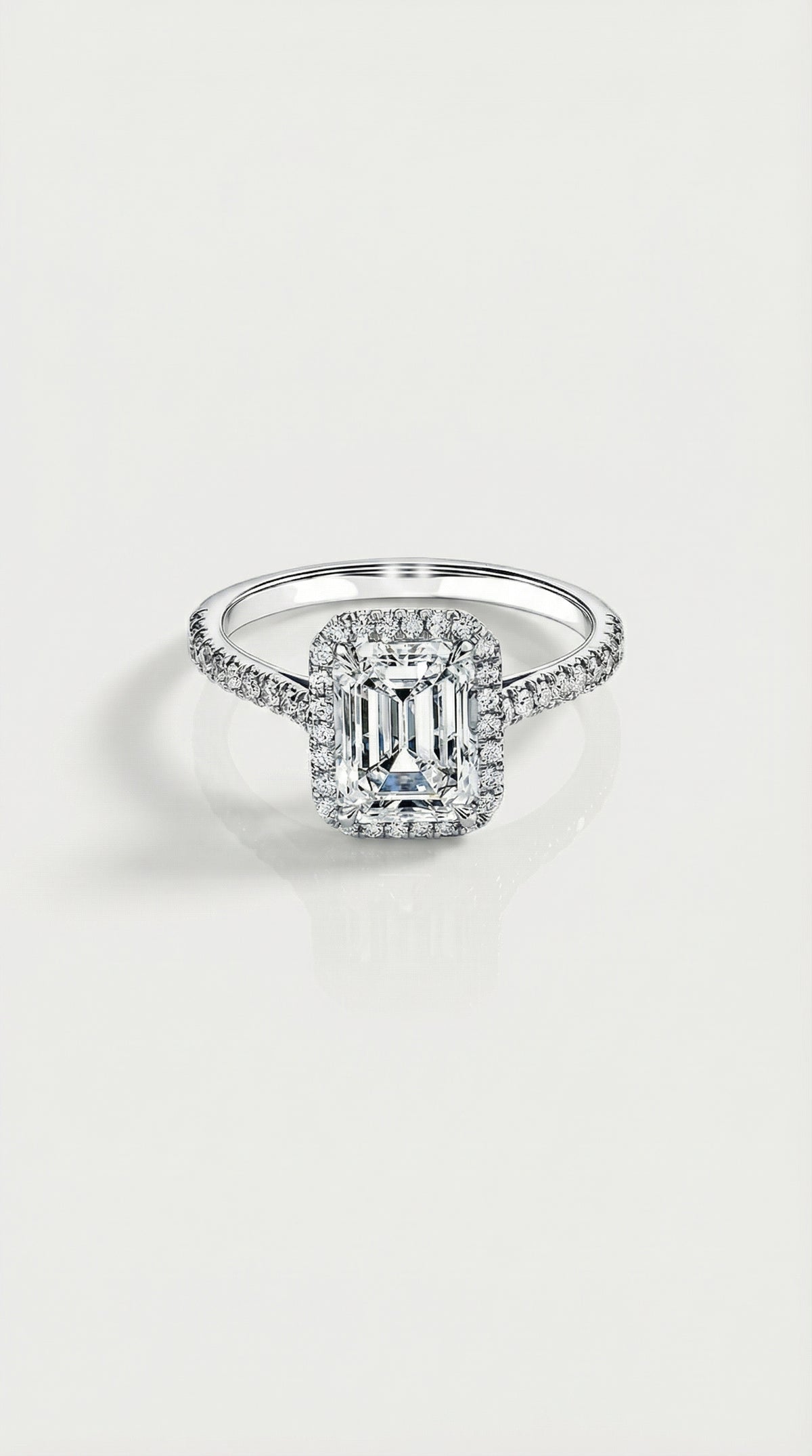 Levendi Classic - Emerald Cut Halo Engagement Ring — Levendi Jewellers