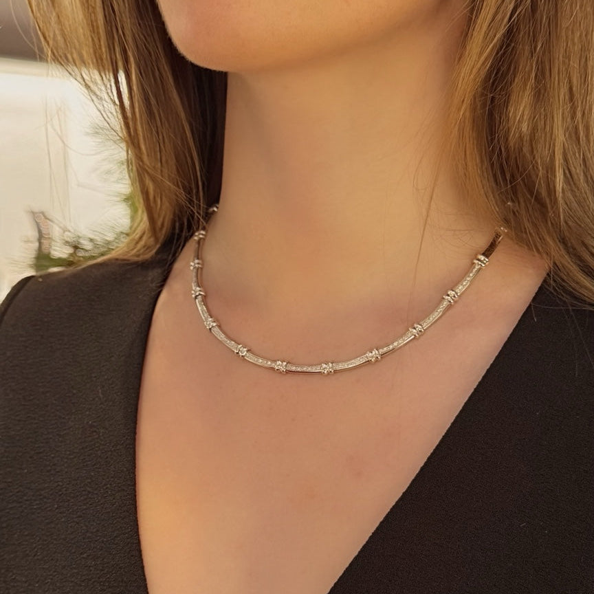 Bamboo Iconic Diamond Tennis Necklace