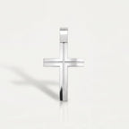 Alexander - Medium White Gold Cross Fine Line — Levendi Jewellers