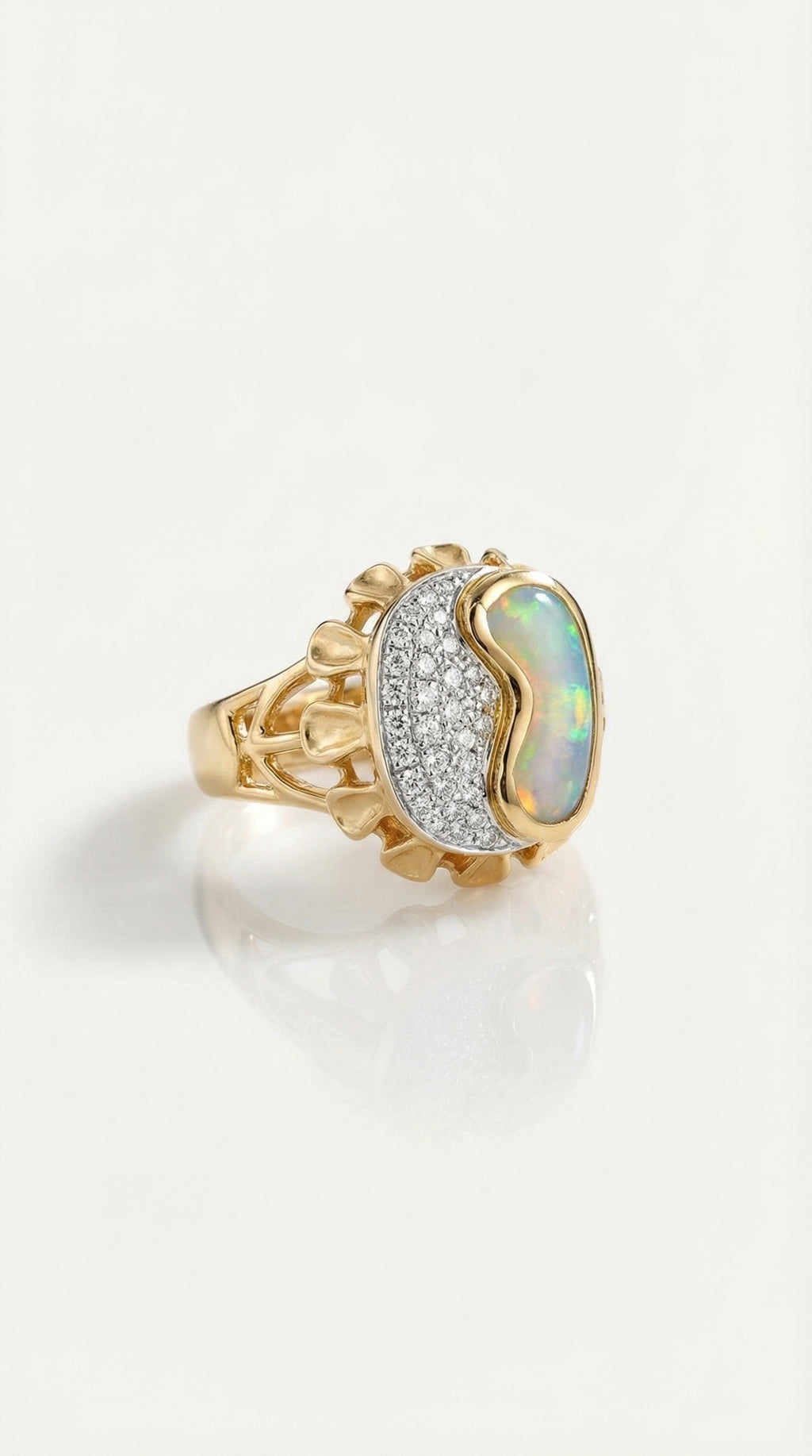 Australian Boulder Opal & Diamonds Ring — Levendi Jewellers