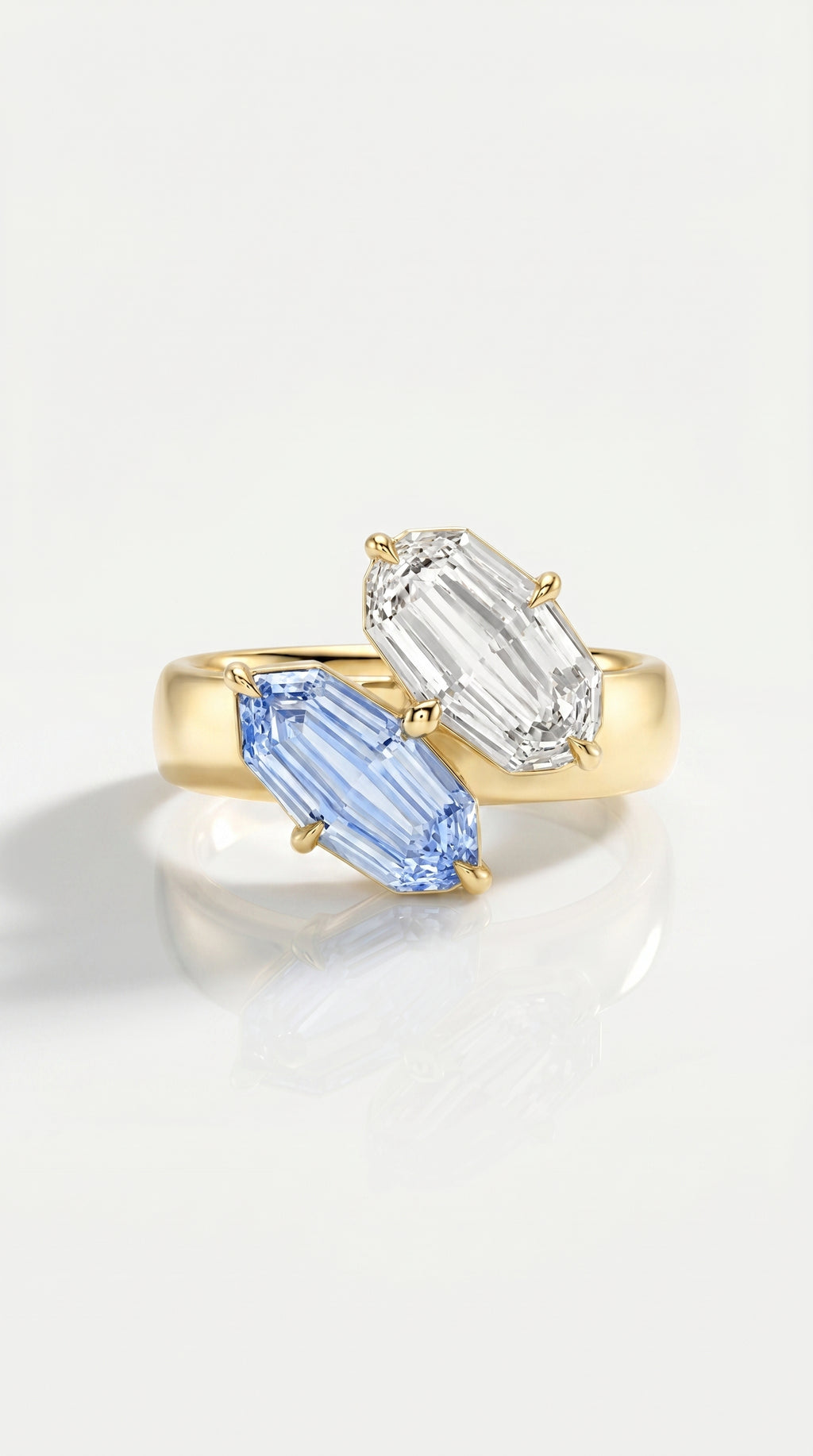 Levendi Wave of Love - Shield Cut Sapphire Engagement Ring — Levendi Jewellers