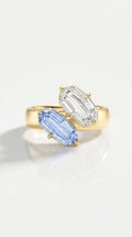 Levendi Wave of Love - Shield Cut Sapphire Engagement Ring