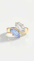 Levendi Wave of Love - Shield Cut Sapphire Engagement Ring — Levendi Jewellers