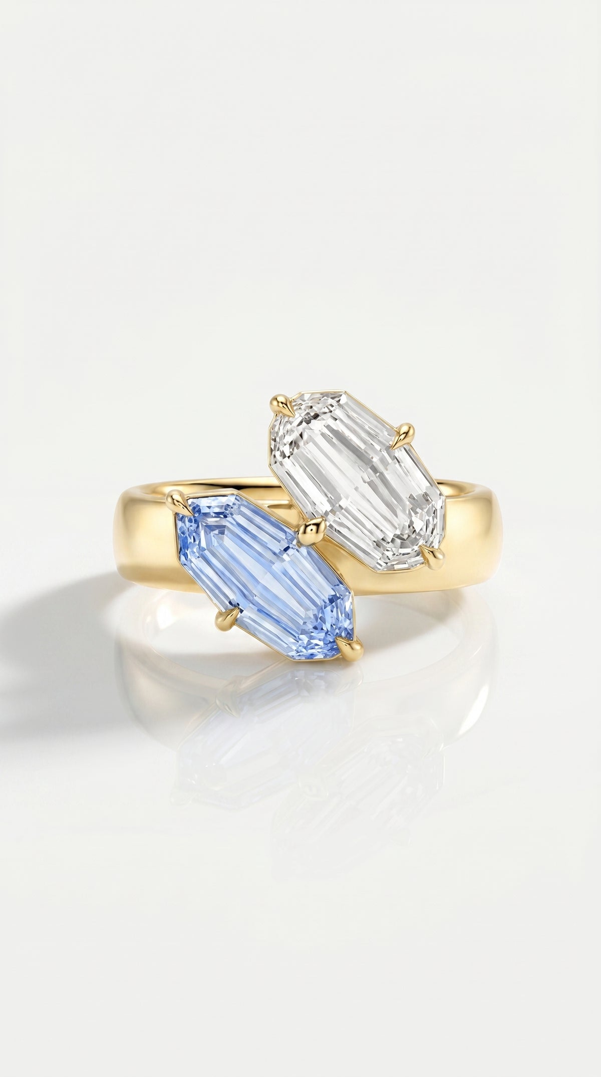 Levendi Wave of Love - Shield Cut Sapphire Engagement Ring — Levendi Jewellers