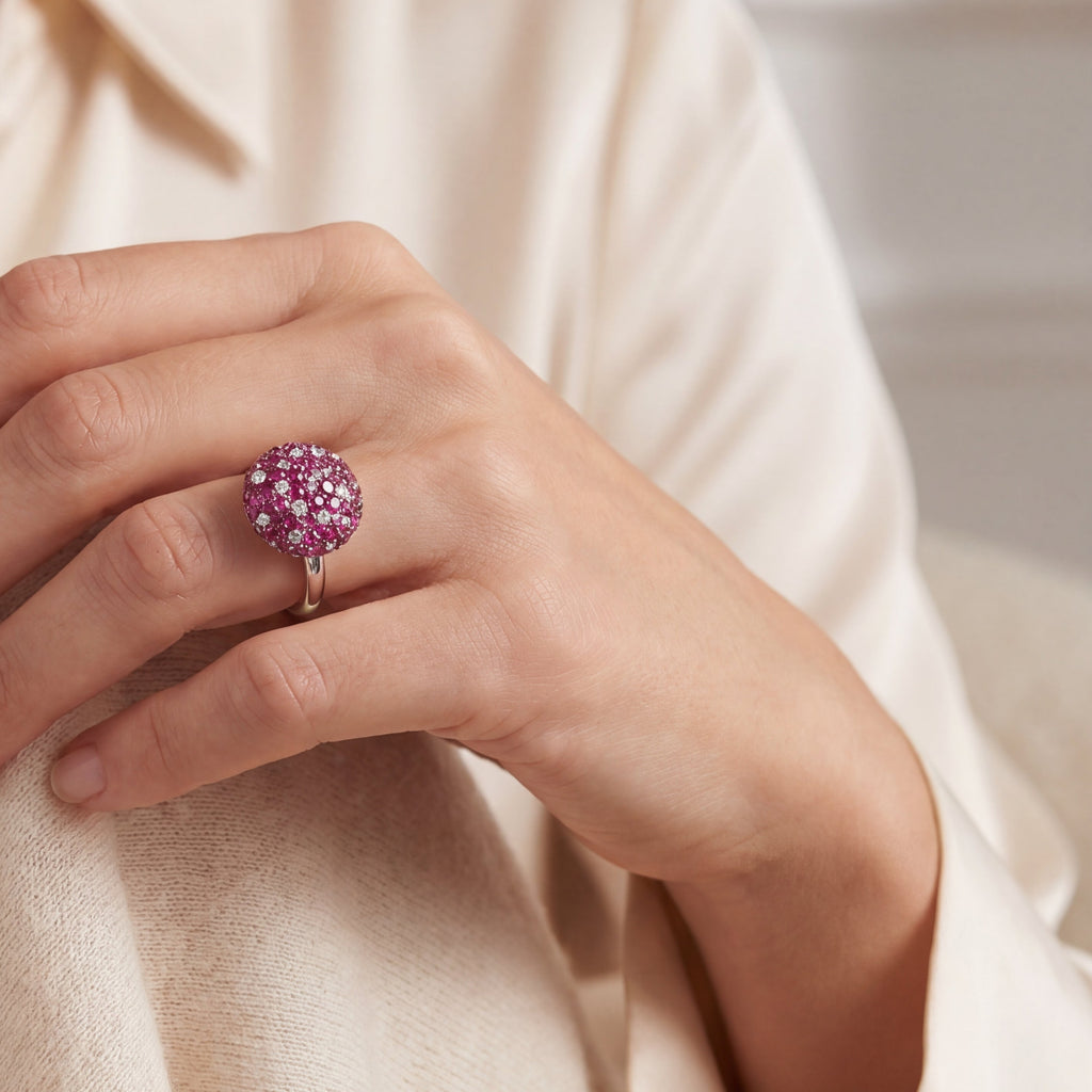Ruby and Diamond Ring, view 2 — Levendi Jewellers