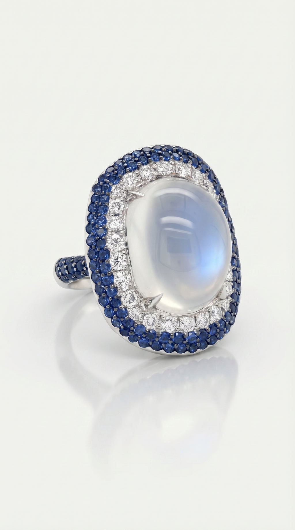 Moonstone Sapphire & Diamond Ring — Levendi Jewellers