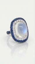 Moonstone Sapphire & Diamond Ring