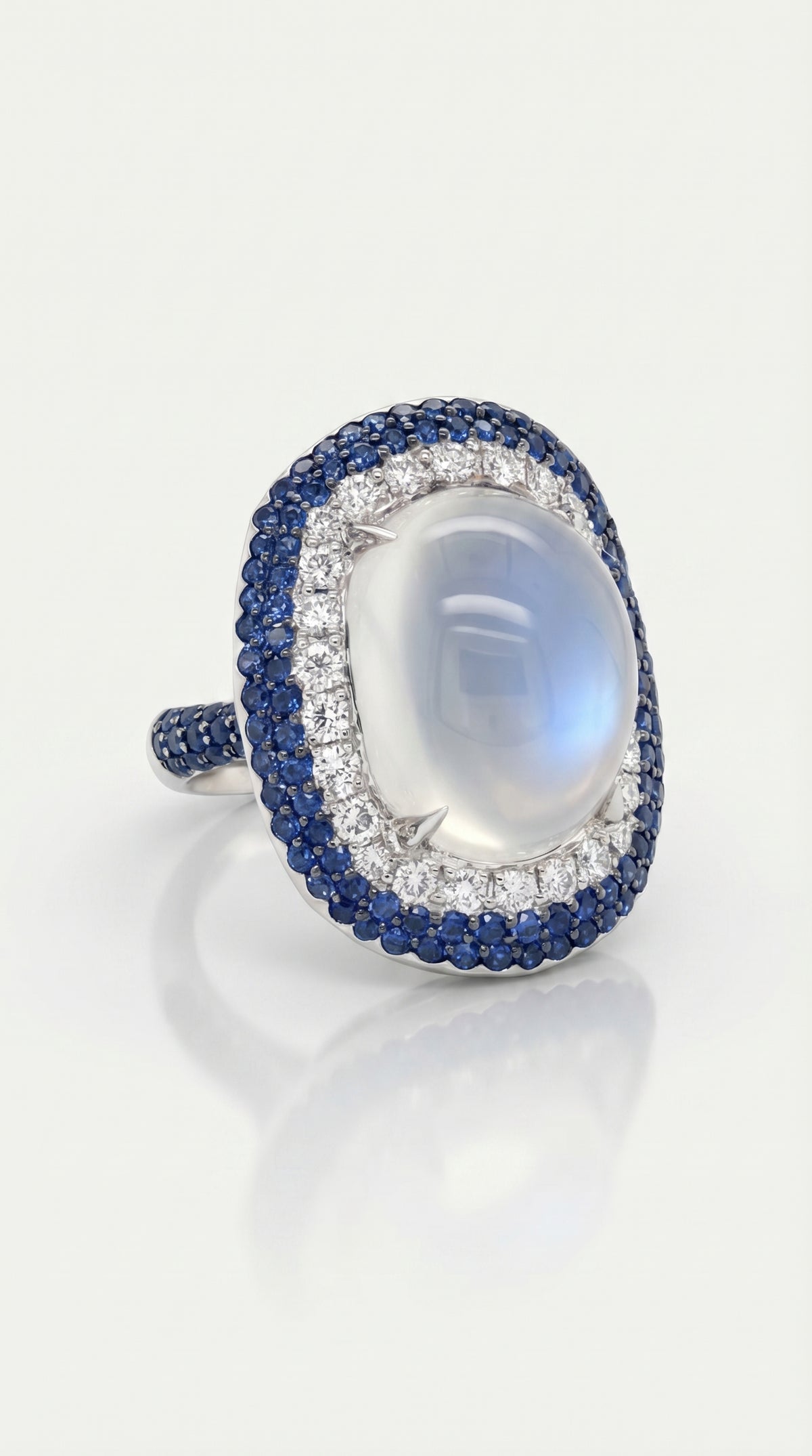 Moonstone Sapphire & Diamond Ring — Levendi Jewellers