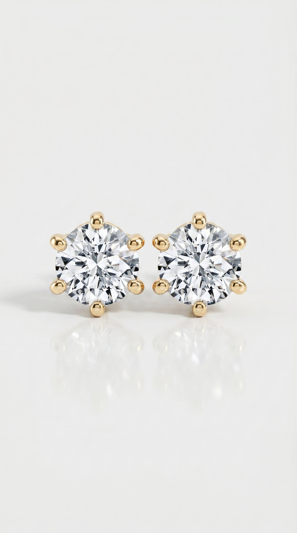 Classic Levendi 6 Claws Diamond Studs, view 3 — Levendi Jewellers