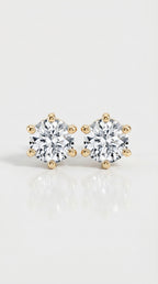 Classic Levendi 6 Claws Diamond Studs, view 3 — Levendi Jewellers