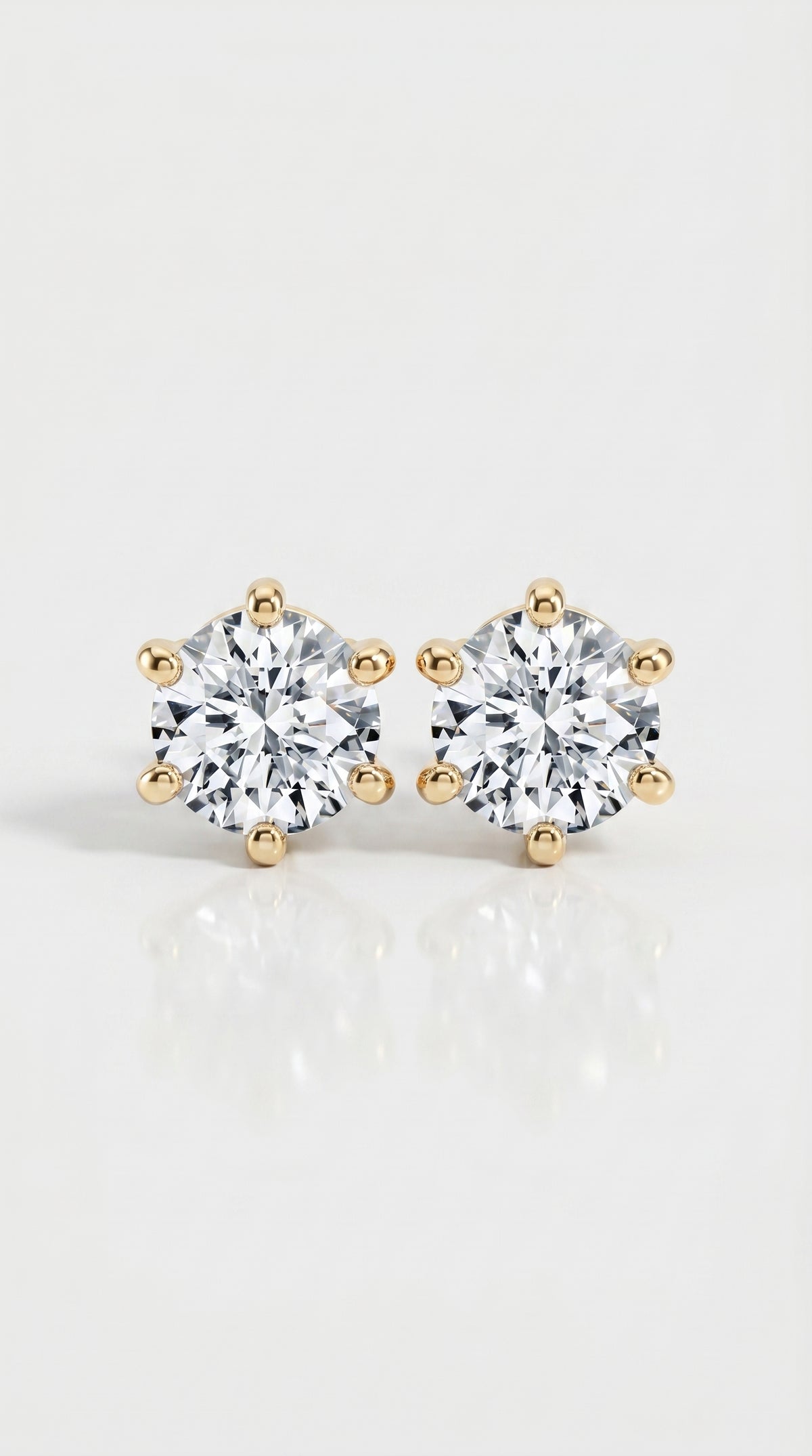 Classic Levendi 6 Claws Diamond Studs, view 3 — Levendi Jewellers