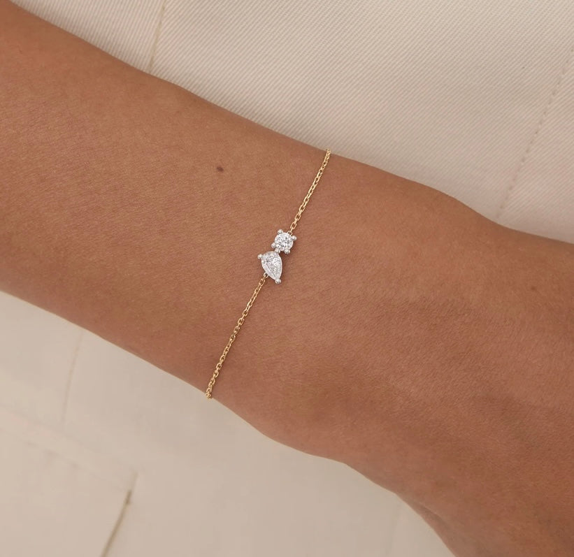 Levendi Essentials - Twin Diamonds Bracelet, view 2 — Levendi Jewellers