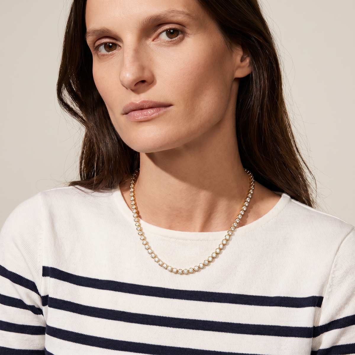 Pure Line - Tennis Necklace Bezel Set, view 2 — Levendi Jewellers