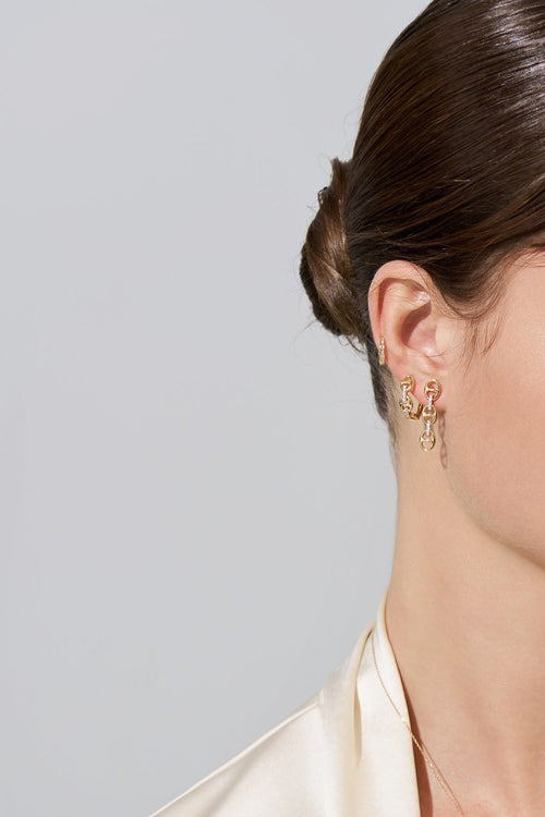 Anchor Gold Links Diamond Earrings