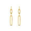 Paper Clip Oval Links Gold Earrings