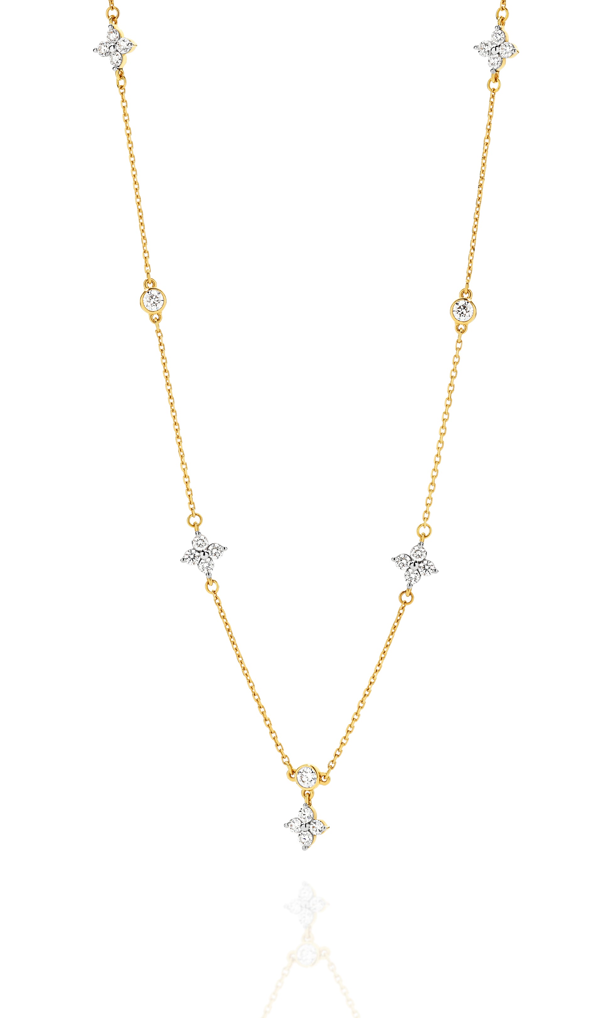 Flora Claw set Diamond Necklace 0.90 ct